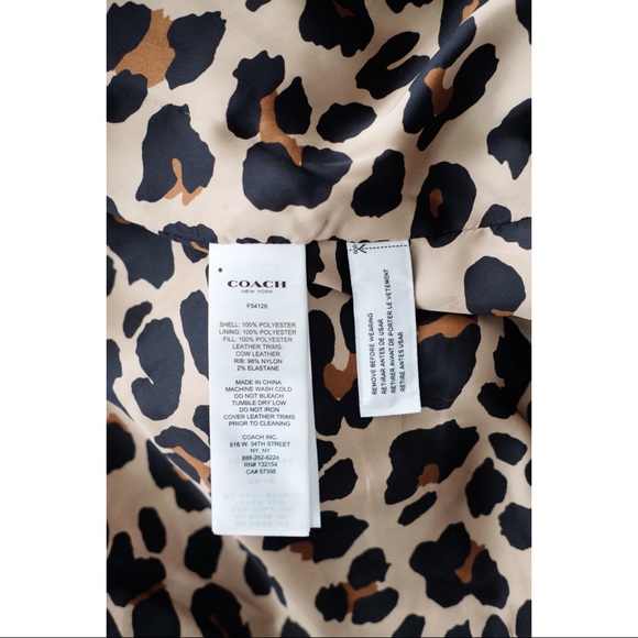 Coach Black and Leopard Print Bomber Jacket - Picture 4 of 8